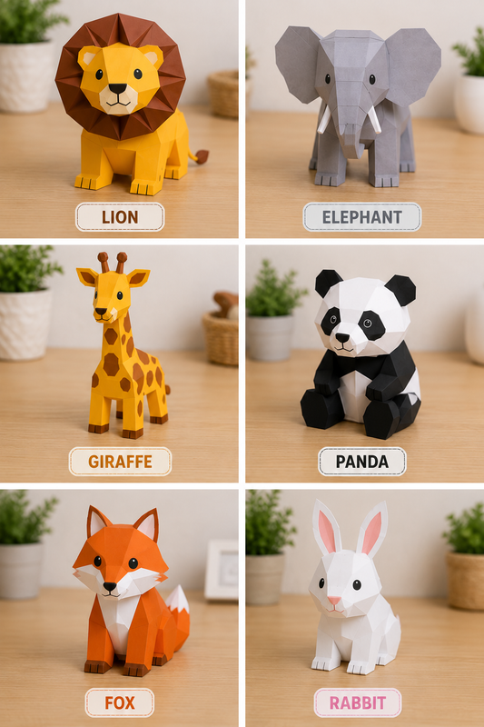 Foldoraz 3D Paper Animals – Printable Kids Craft