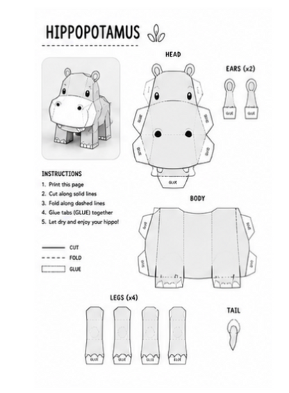 Foldoraz 3D Paper Animals – Printable Kids Craft