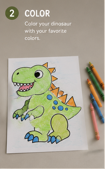 Dinosaur Paper Craft for Kids – Printable DIY 🦖