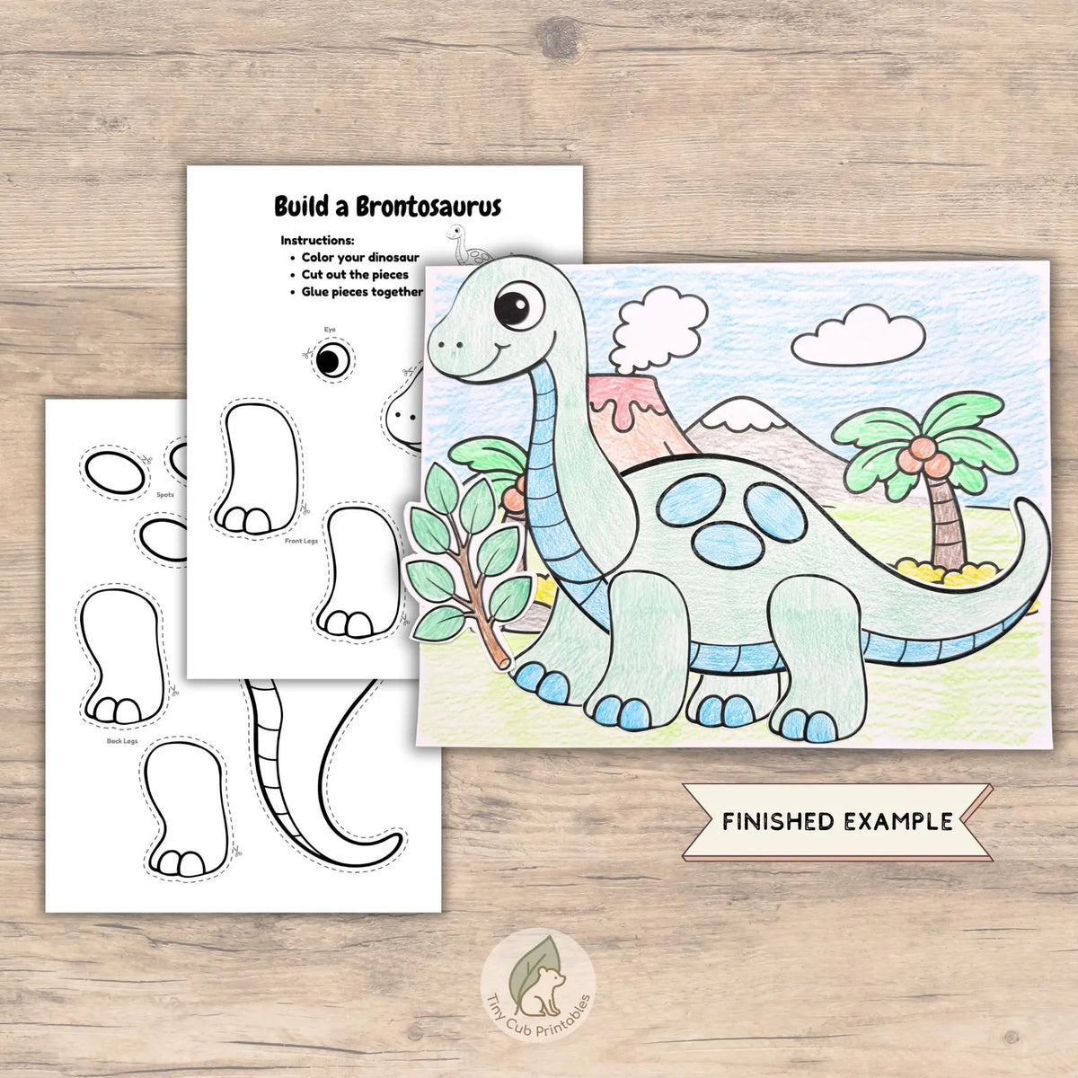 Dinosaur Paper Craft for Kids – Printable DIY 🦖