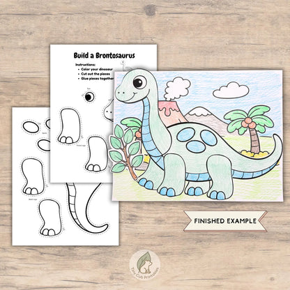 Dinosaur Paper Craft for Kids – Printable DIY 🦖